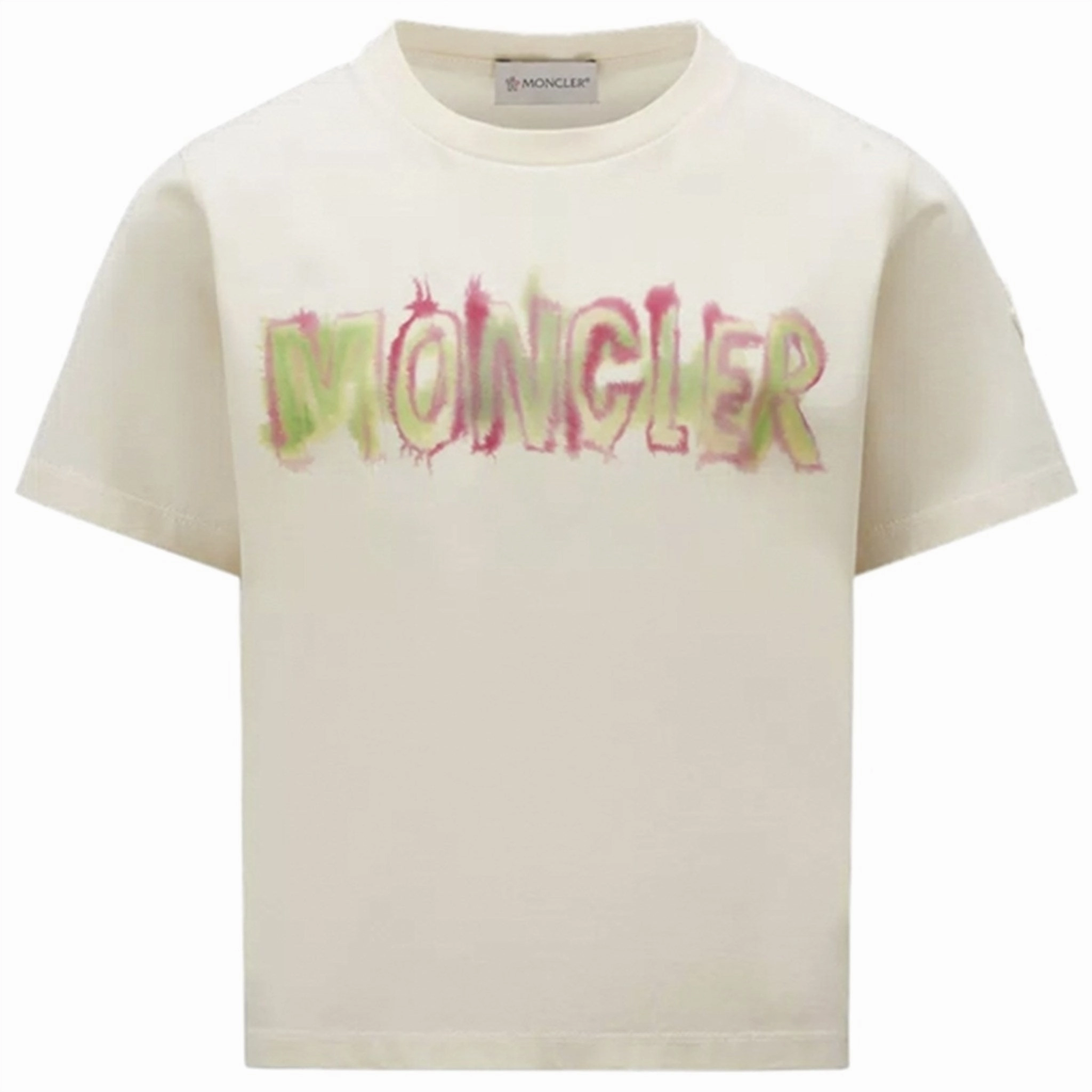 Moncler T-Shirt Beige Cozy Comfort Embroidered