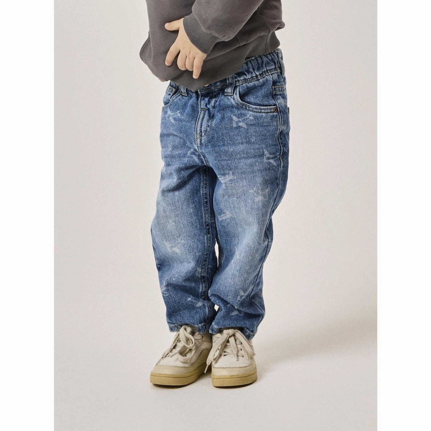 Suitable Outfit Name It Medium Blue Denim Silas Tapered AOP Jeans