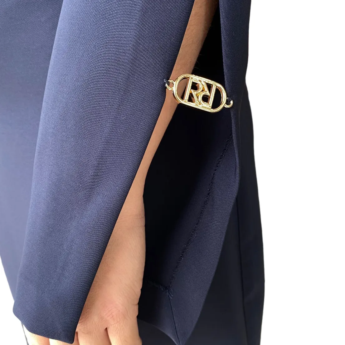 Elegant Finish Relish Abito corto a manica lunga con spacchi pi?? placchetta senza collo con apertura Ubalda RDA2409006044 blu scuro