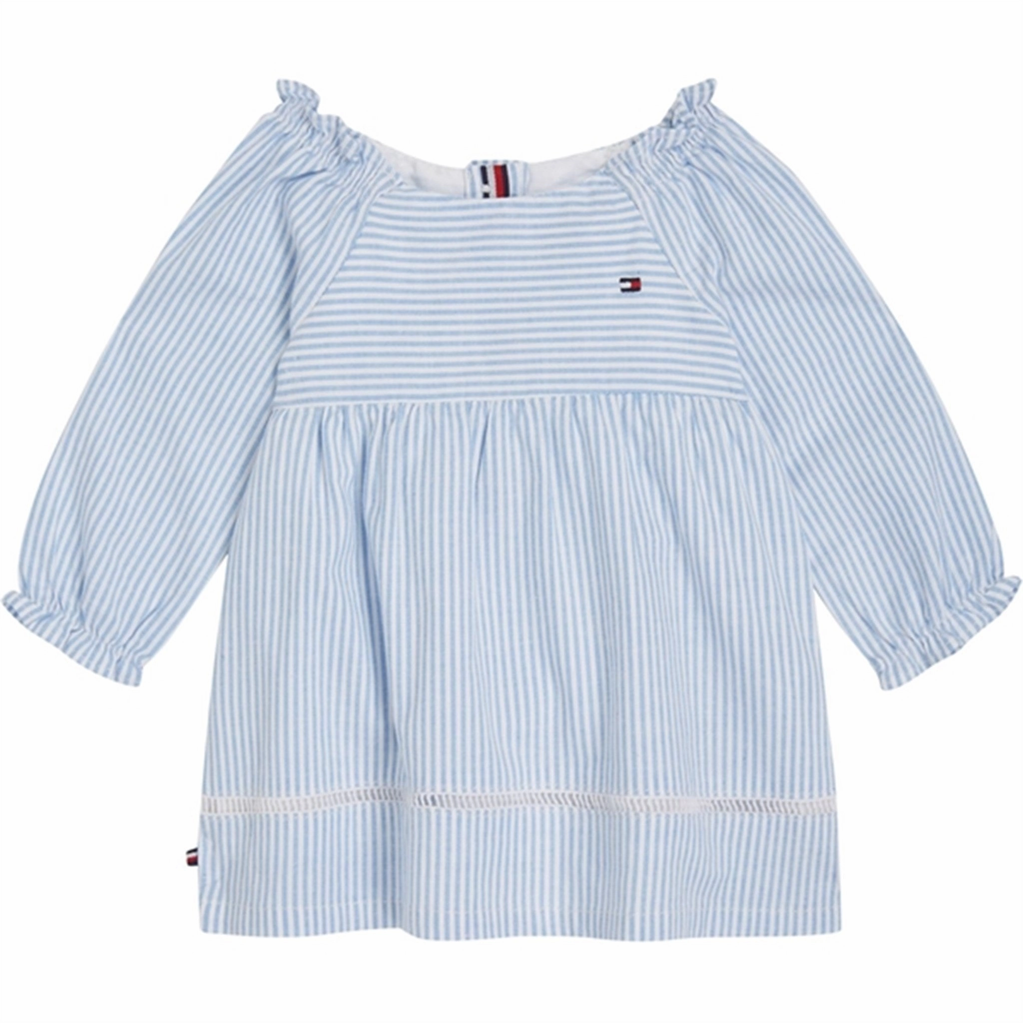 Tommy Hilfiger Baby Ithaca LS Dress Copenhagen Blue / White Statement Neck