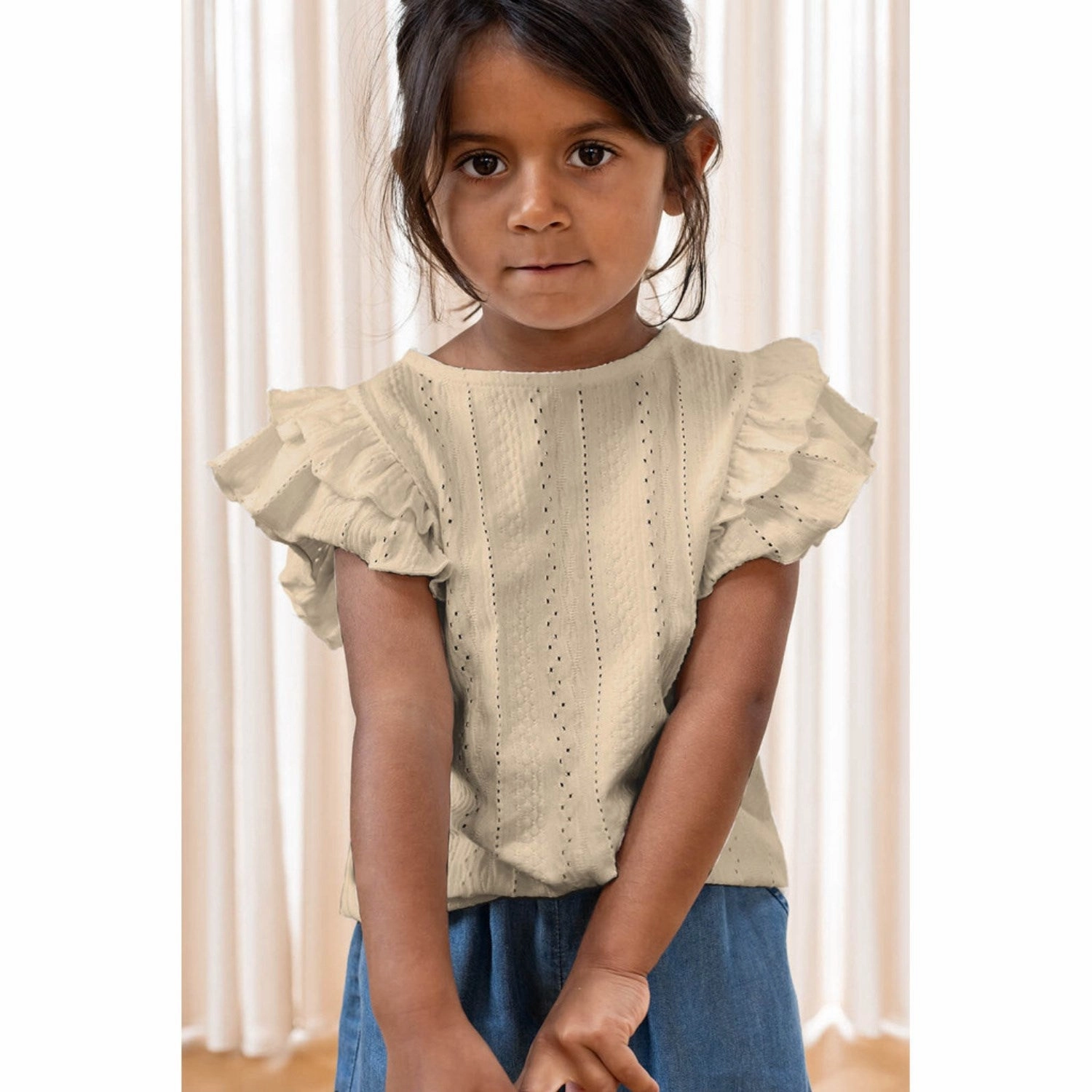 Fliink Sandshell Gabby Ss Blouse Soft Cotton Feel NonIronTechnology