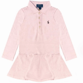 Fitted Base Evening Ready Polo Ralph Lauren Girl Dress Hint Of Pink/Navypp