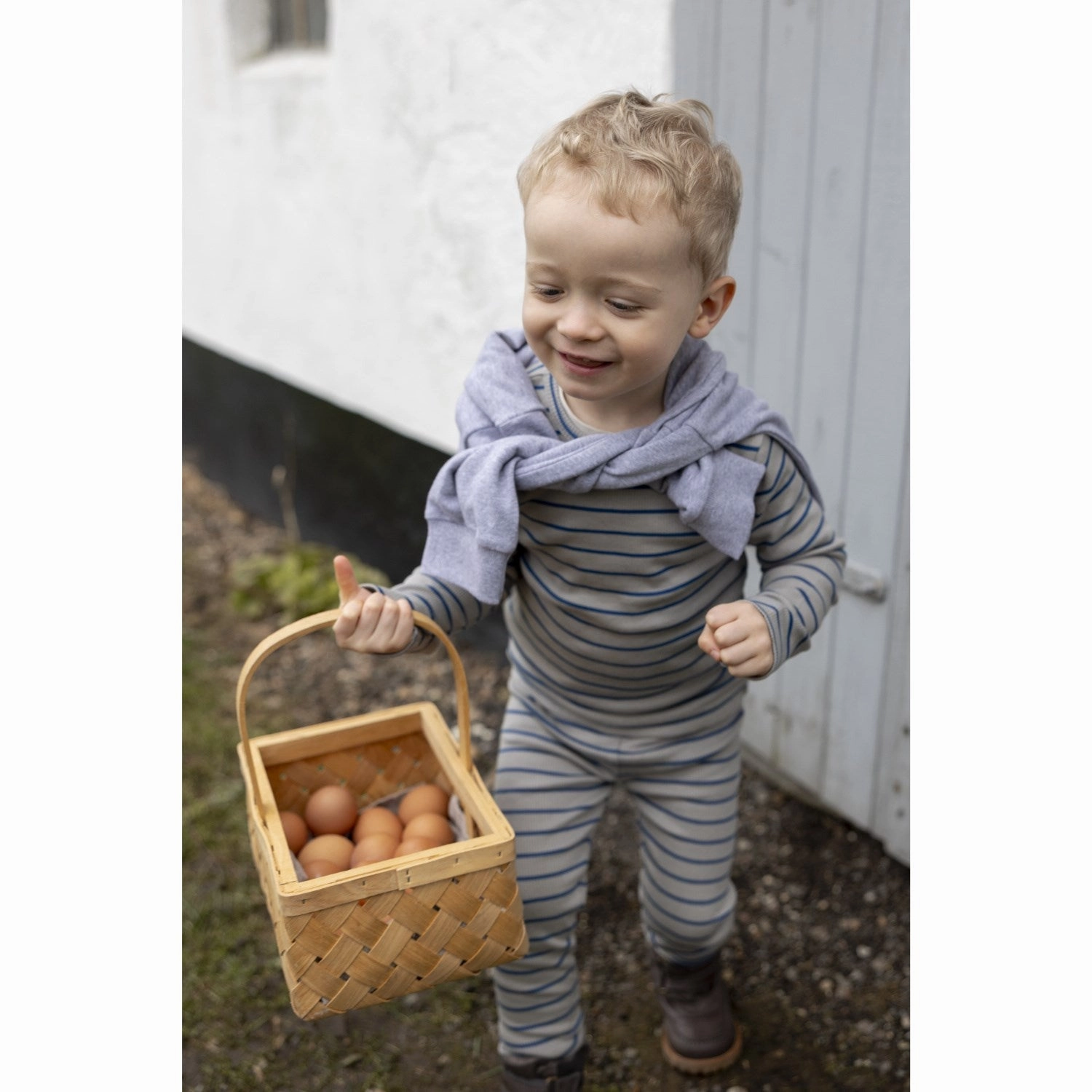 Performance Fabric Youthful Vibe Petit Piao Deep Cobalt/Grey Stone Blouse Modal Thin Striped