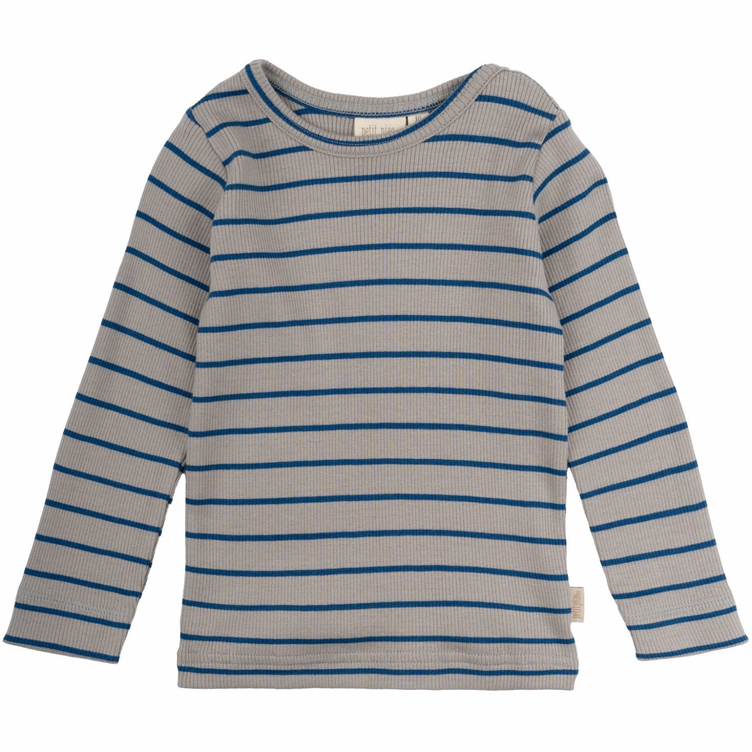Quick Release Cuffs Fall Fashion Petit Piao Deep Cobalt/Grey Stone Blouse Modal Thin Striped