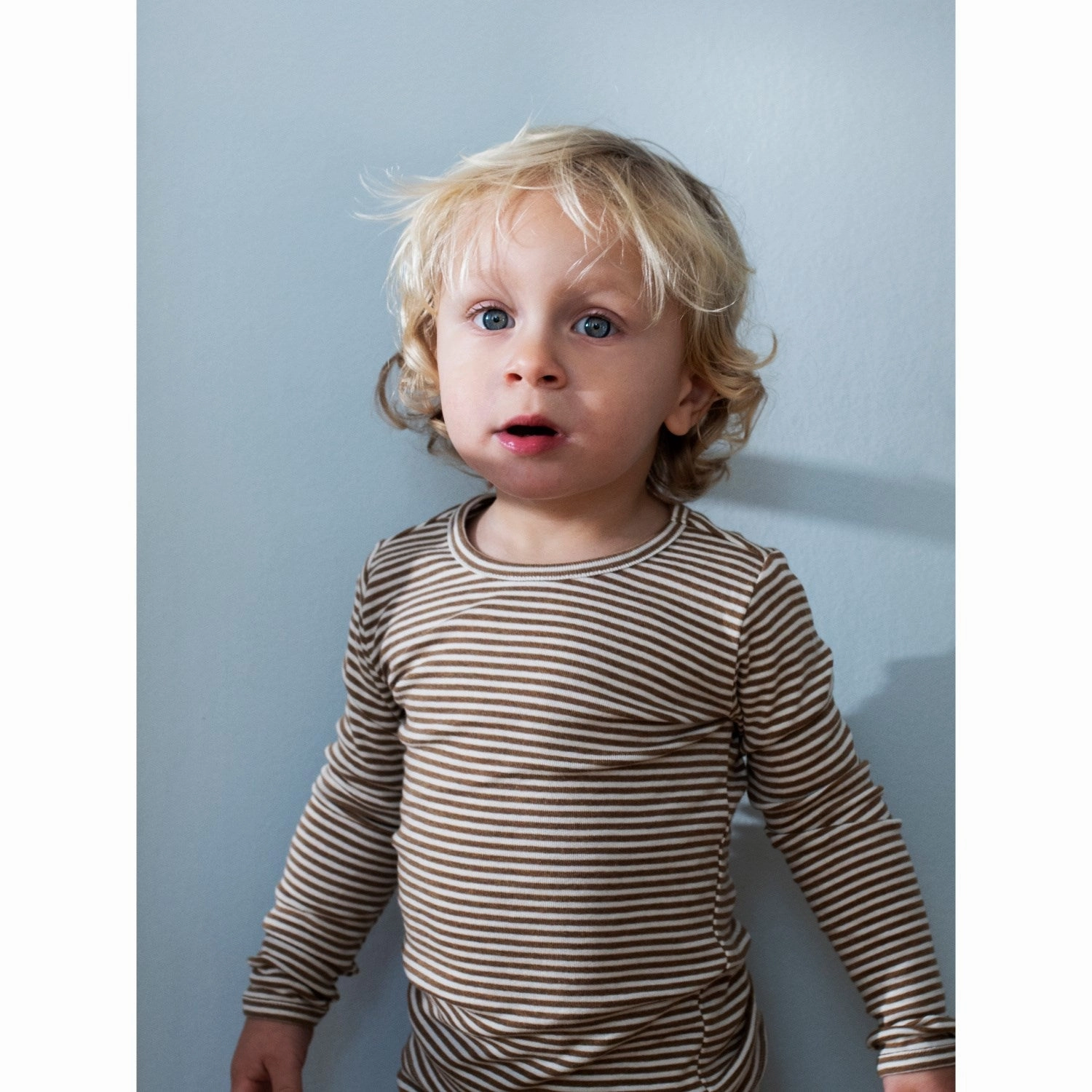 Serendipity Almond/Offwhite Slim Blouse Stripe Personalized Touch