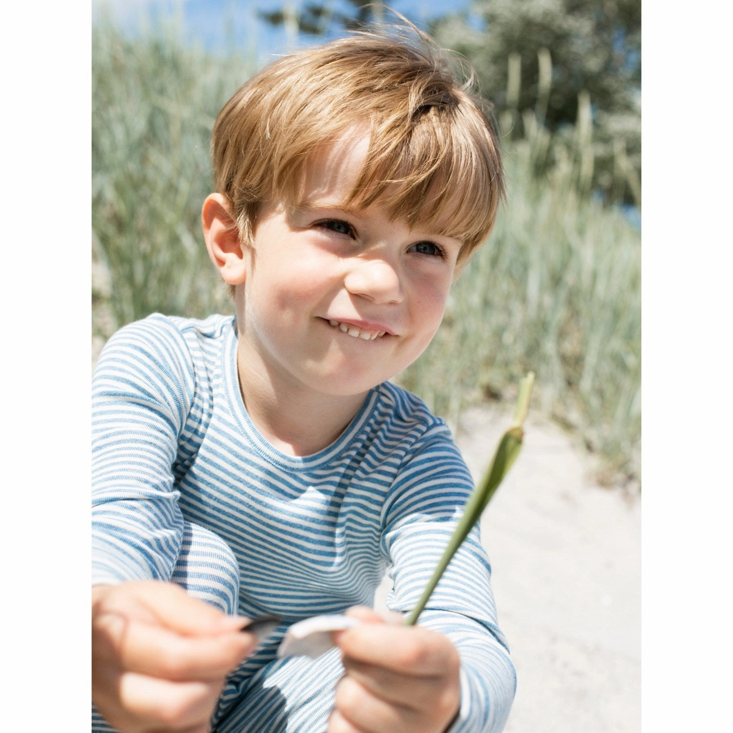 Serendipity Azur/Ecru Slim Blouse Stripe Fast Drying