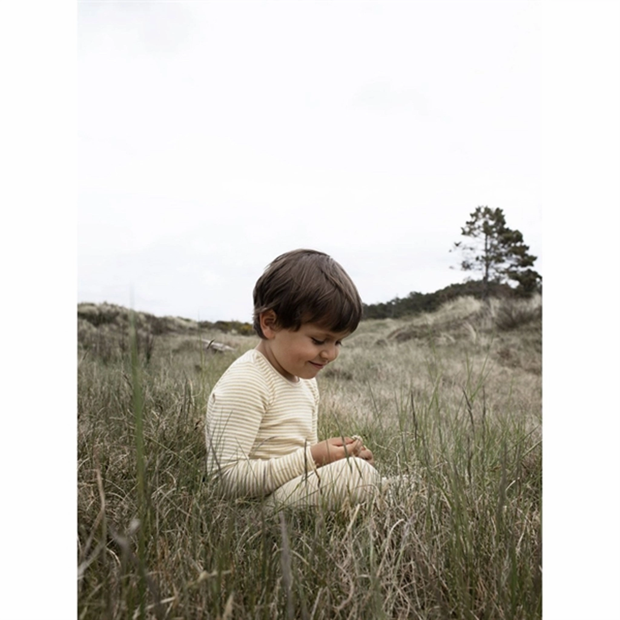 Serendipity Chamomile/Offwhite Slim Blouse Stripe Soft Material