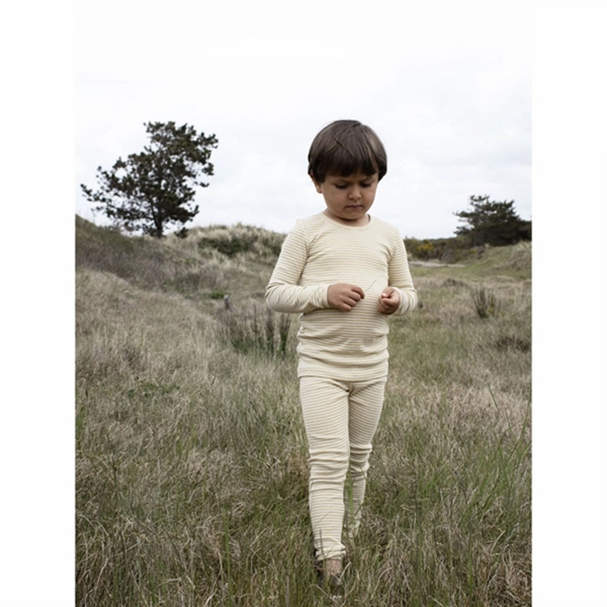 Serendipity Chamomile/Offwhite Slim Blouse Stripe Eco Friendly Dye