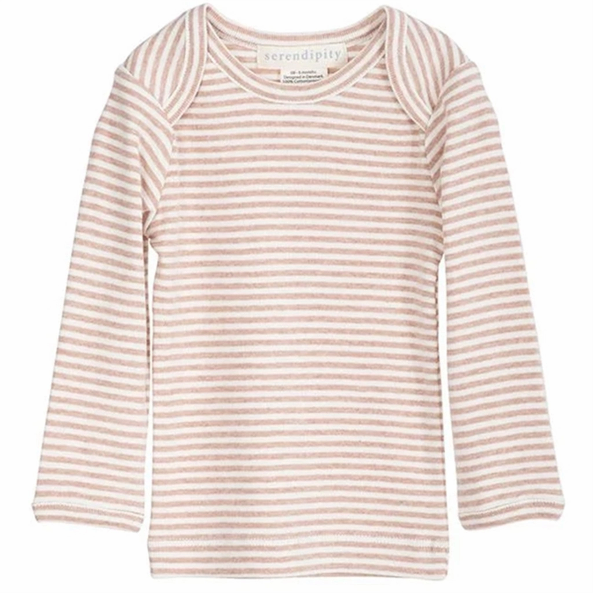 No Chafe Edging Serendipity Clay/Offwhite Rib Baby Tee Stripe Blouse