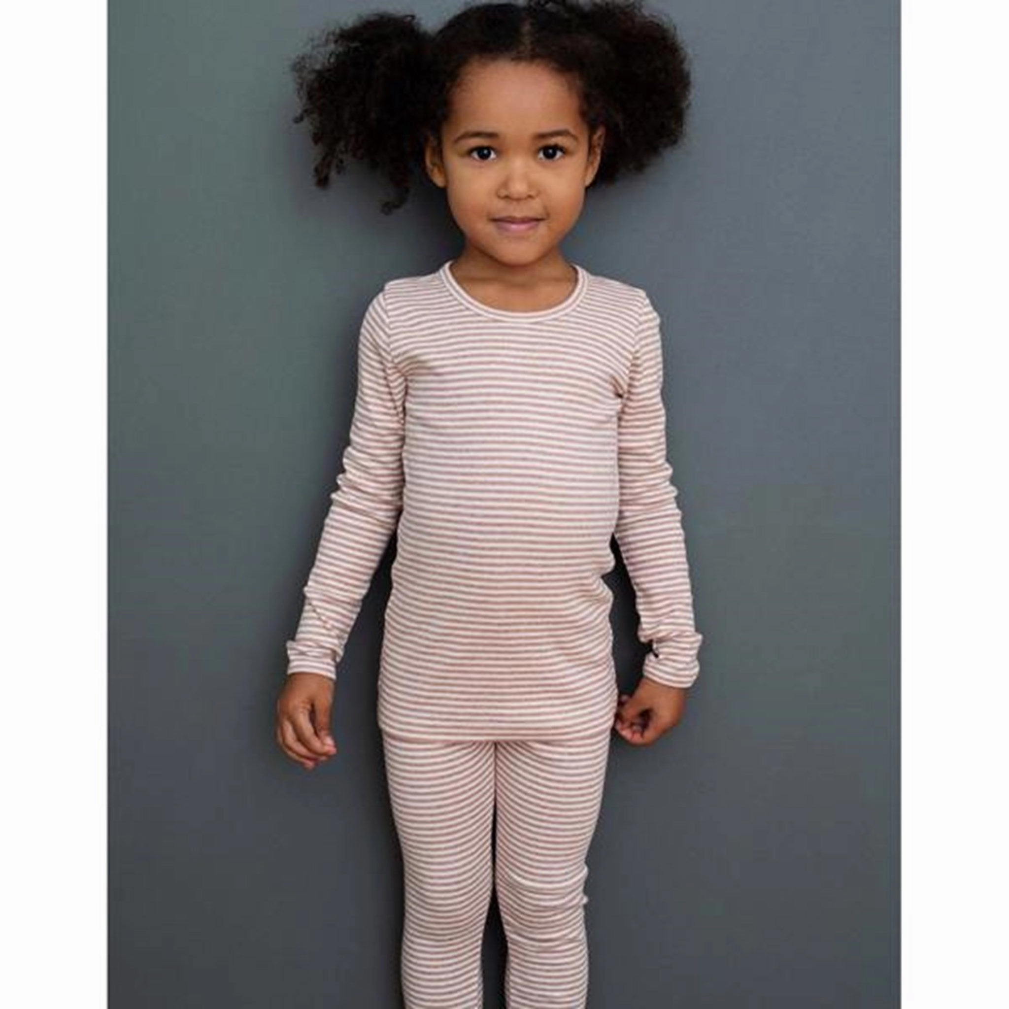 Serendipity Clay/Offwhite Slim Stripe Blouse V-neck style