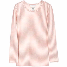 Fashion-Forward Serendipity Clay/Offwhite Slim Stripe Blouse