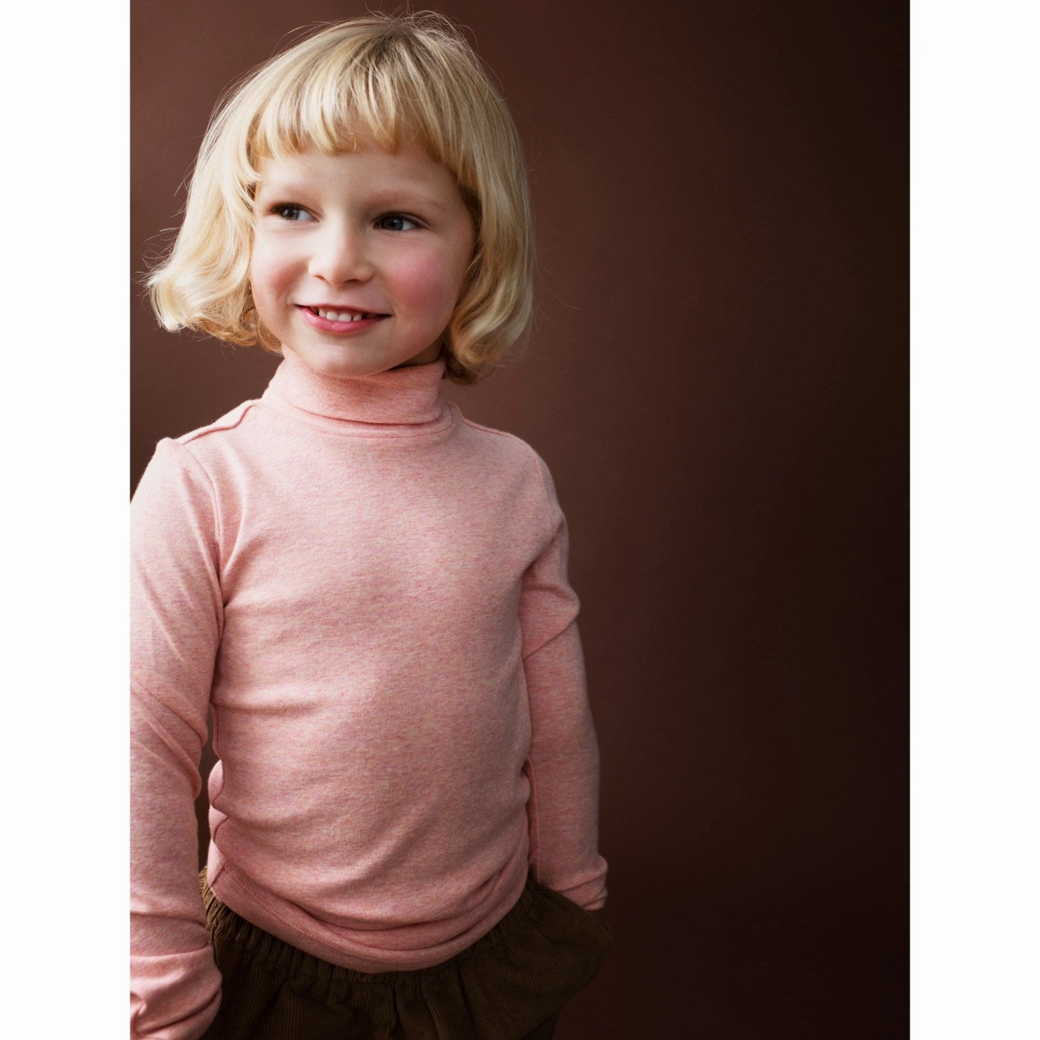 Serendipity Coral Turtleneck Blouse Cool Comfort Fashionable Pick