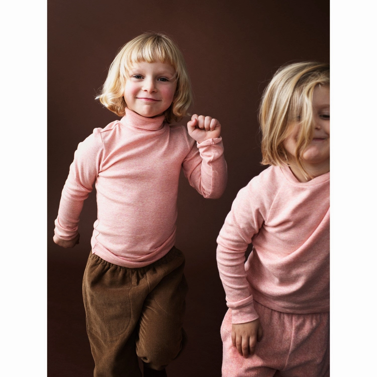 Serendipity Coral Turtleneck Blouse Edgy style Reinforced Hems