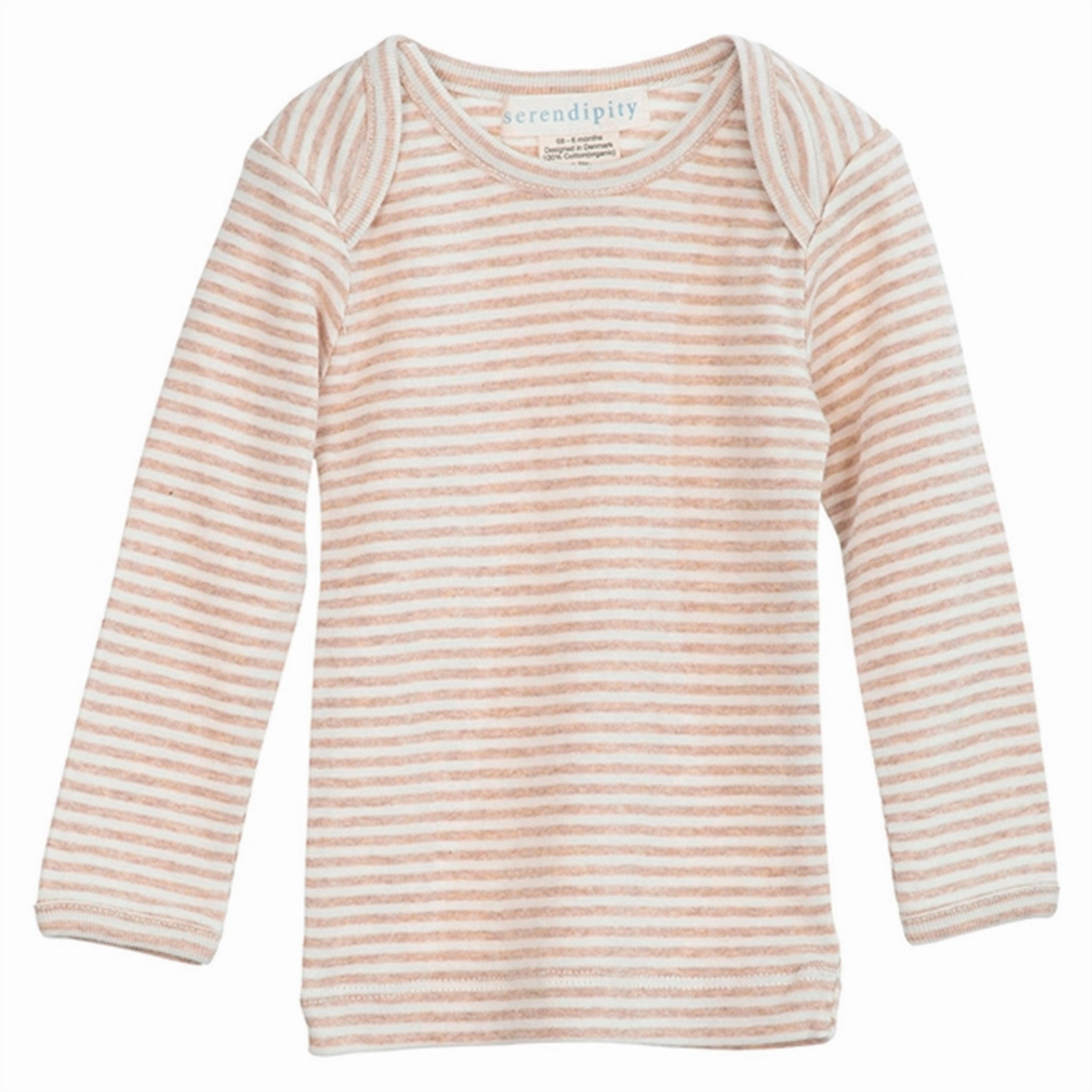 Classic Collar Serendipity Oat/Offwhite Rib Baby Tee Stripe Bluse