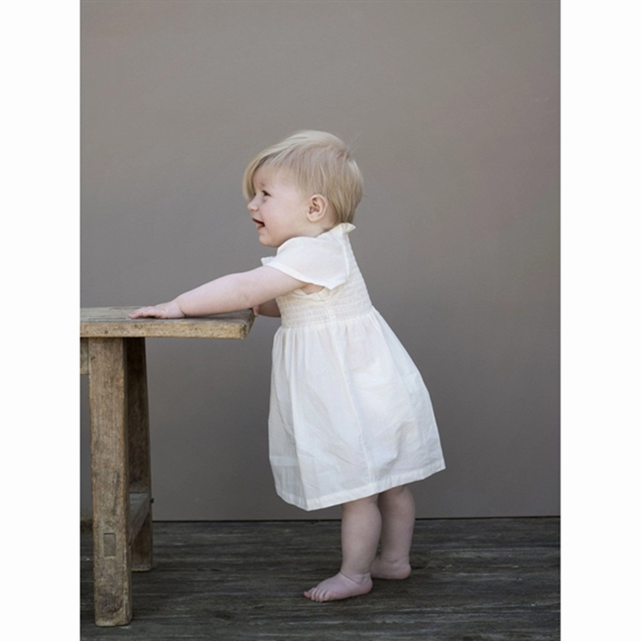 Fine Details Work or Play Serendipity Offwhite Baby Smock Dress