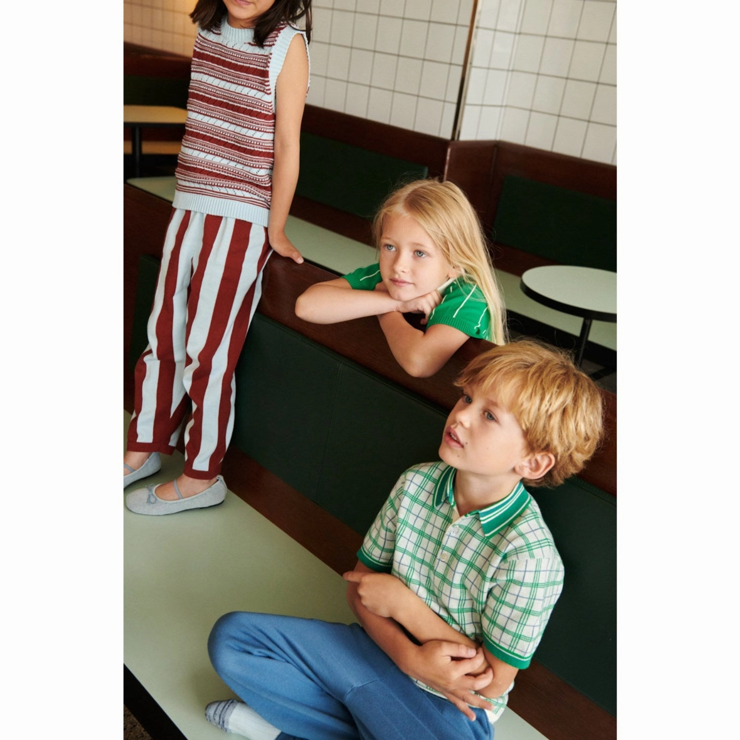 Sun Protection UPF 50 FUB basil/ecru Striped Polo