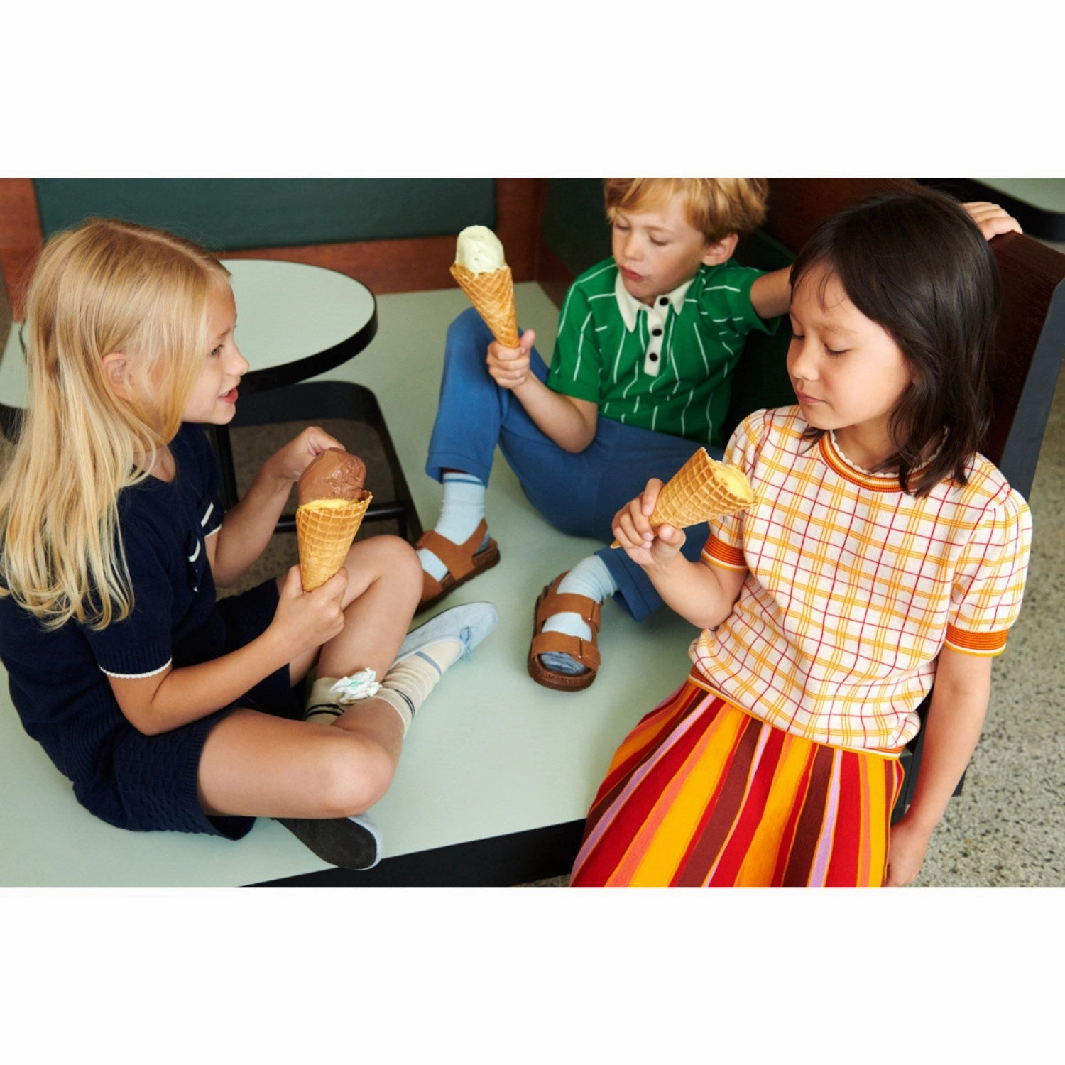 FUB basil/ecru Striped Polo Layering Staple Layering Essential