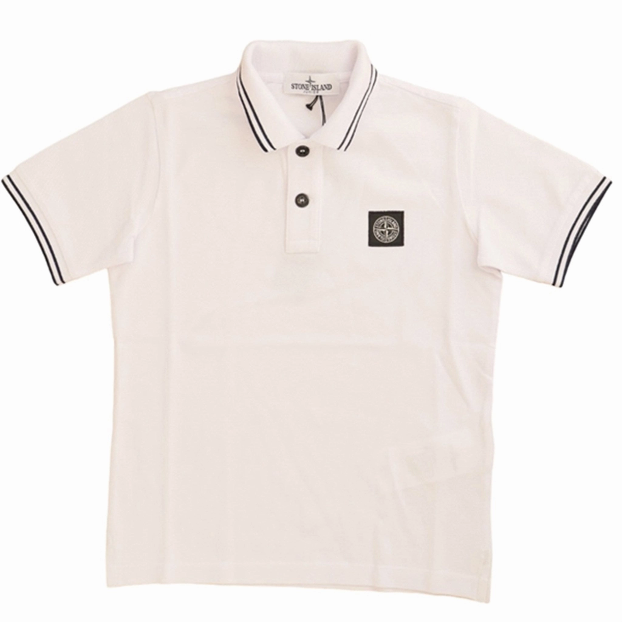ComfortStretch Collar Stone Island Junior Polo Shirt White