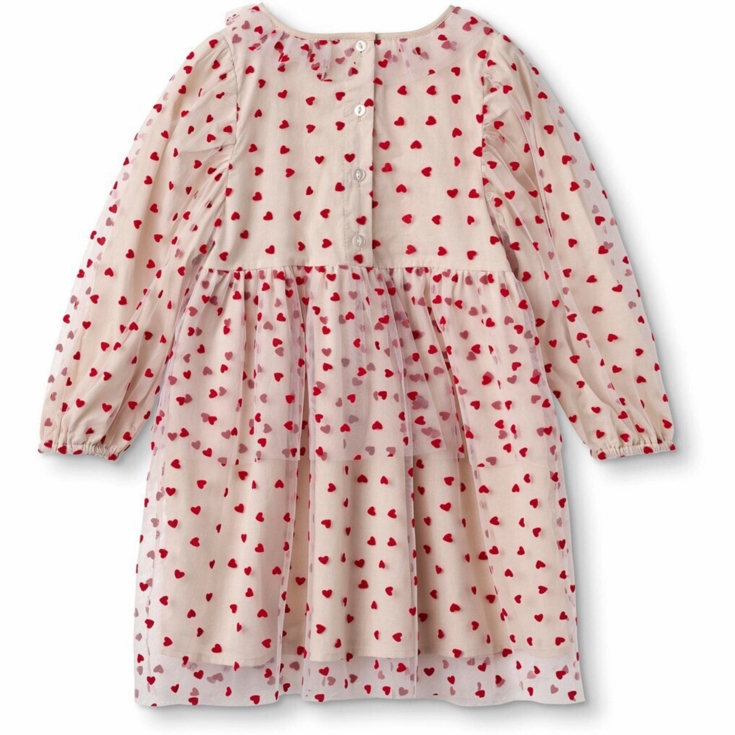 Fliink Sandshell/ Pompeian Red Tulle Heart Dress Relax Feel