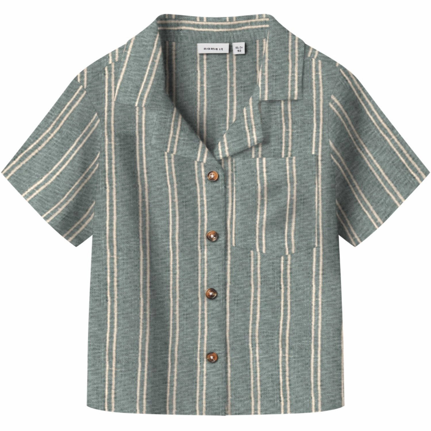 Embroidered Logo gender-neutral Name It Slate Gray Halom Regular Shirt