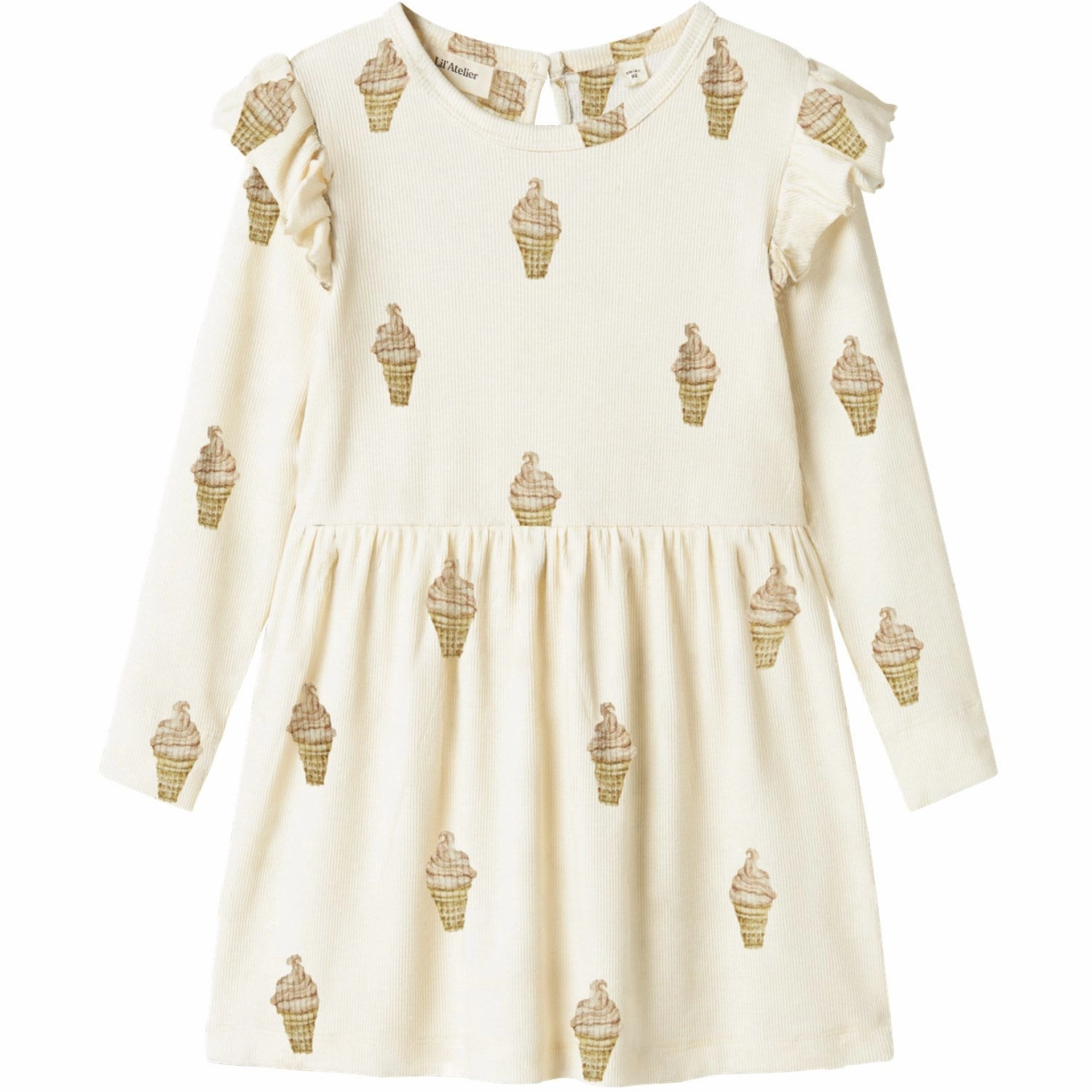 Quilted-Texture Lil'Atelier Turtledove Ice Cream Gavo Enk Dress