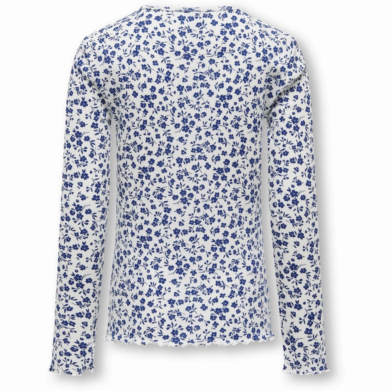 kids ONLY Cloud Dancer Ditsy Evig Rib Blouse Contrast Stitch