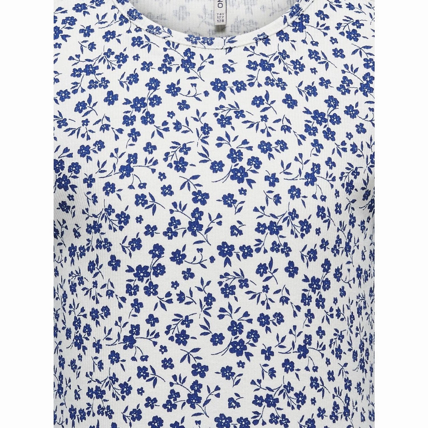 kids ONLY Cloud Dancer Ditsy Evig Rib Blouse Tuckable Hem