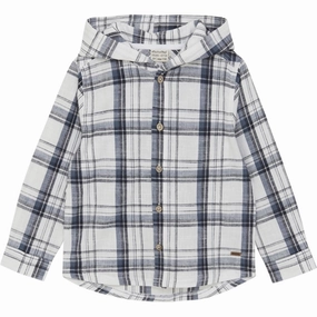 Minymo China Blue Skjorte Check Handcrafted Detail