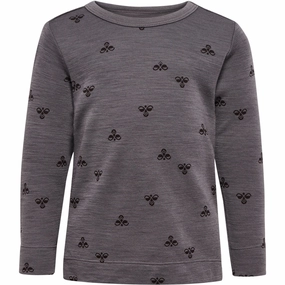Eco Friendly Dye Hummel Charcoal Gray Mini Wool T-Shirt L/S
