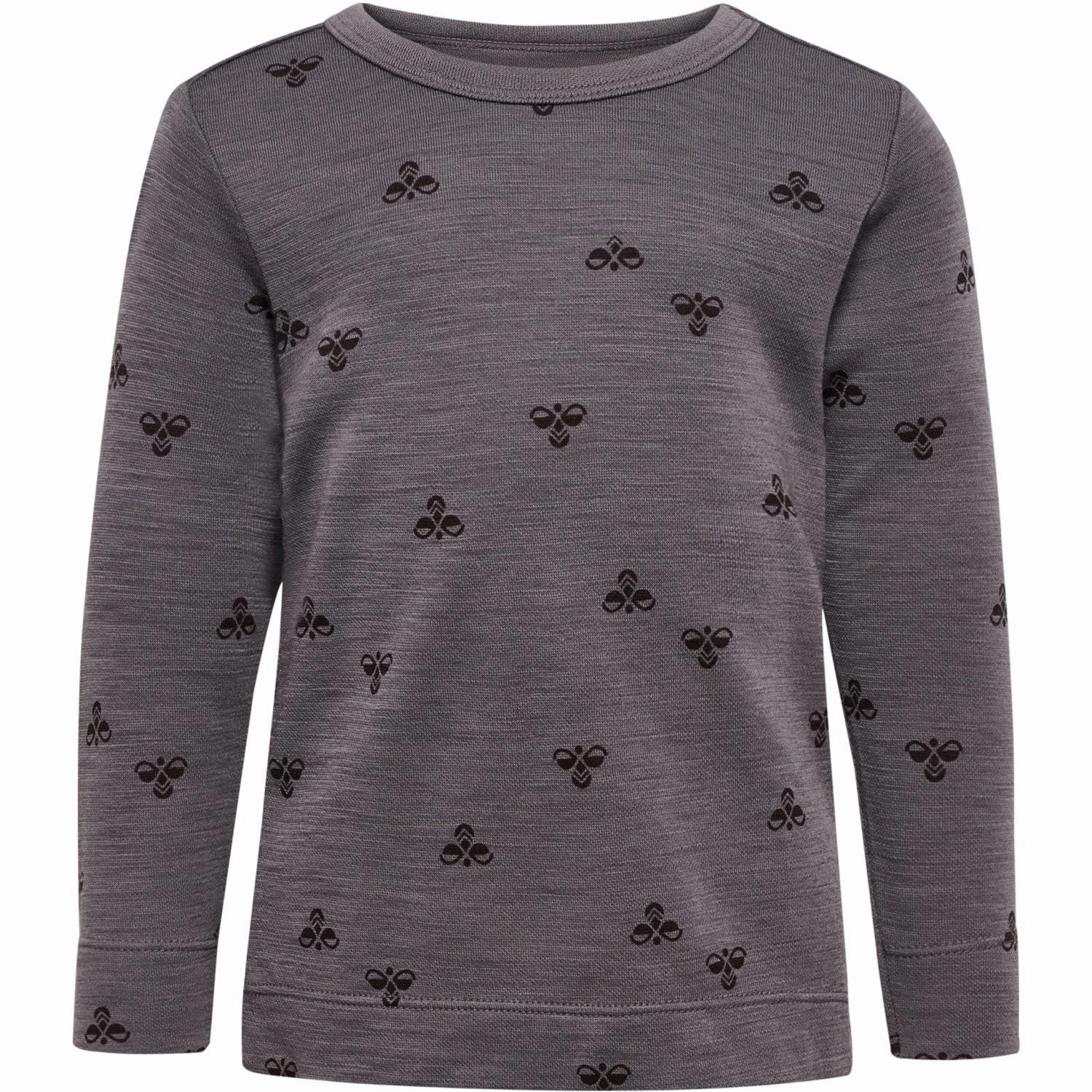 Eco Friendly Dye Hummel Charcoal Gray Mini Wool T-Shirt L/S