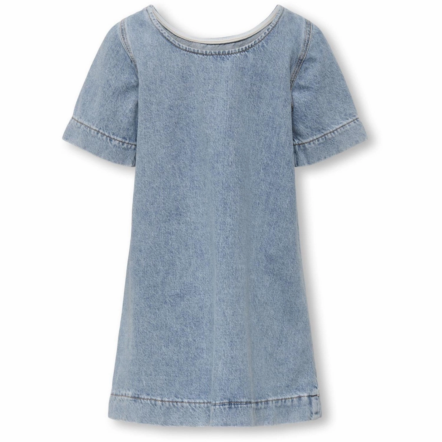 kids ONLY Light Blue Denim Gigi Bow A-Shape Dress Denim Lace Detail Balanced Shape