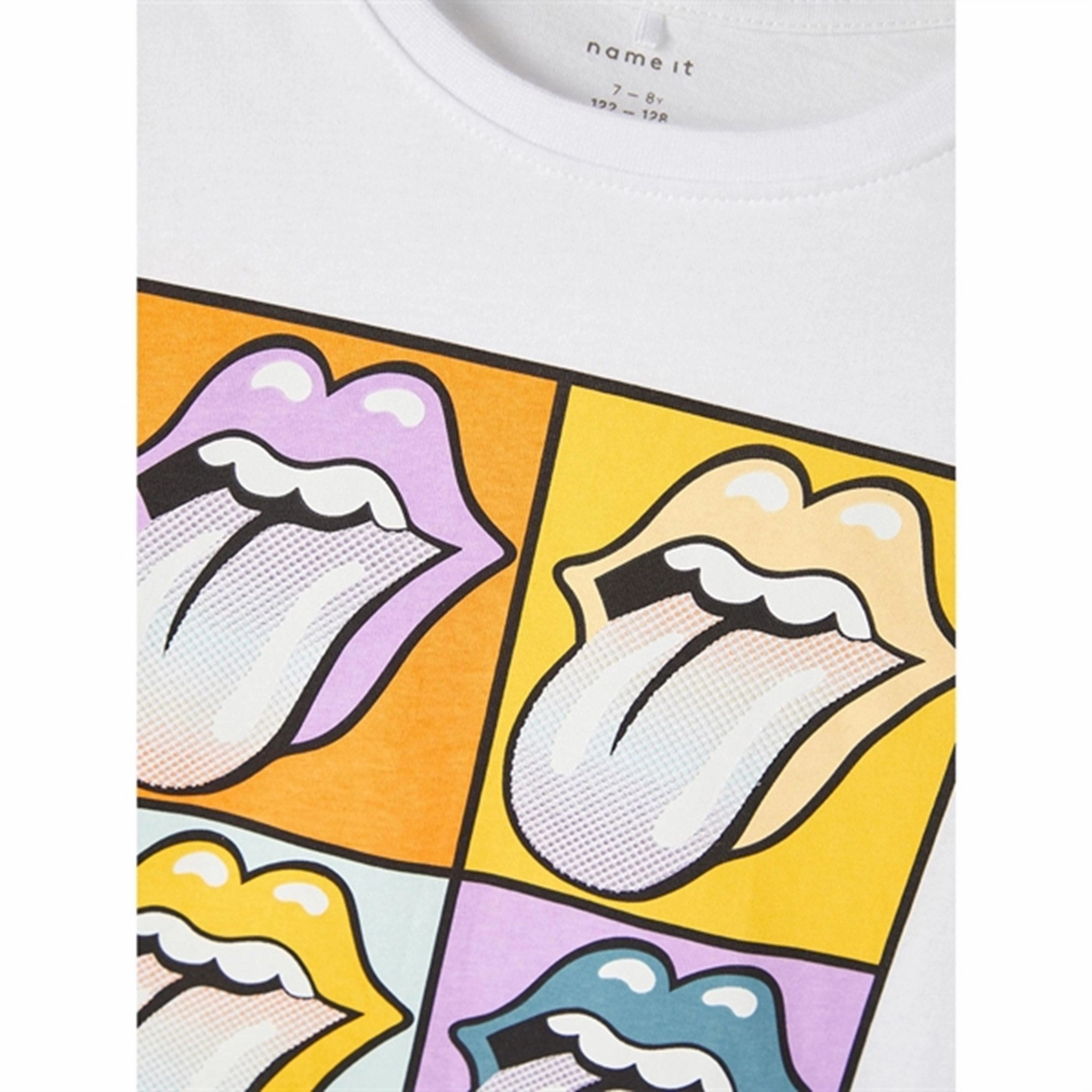 Streetwear attitude Minimalist Layer Name it Bright White Mus Rolling Stones T-Shirt