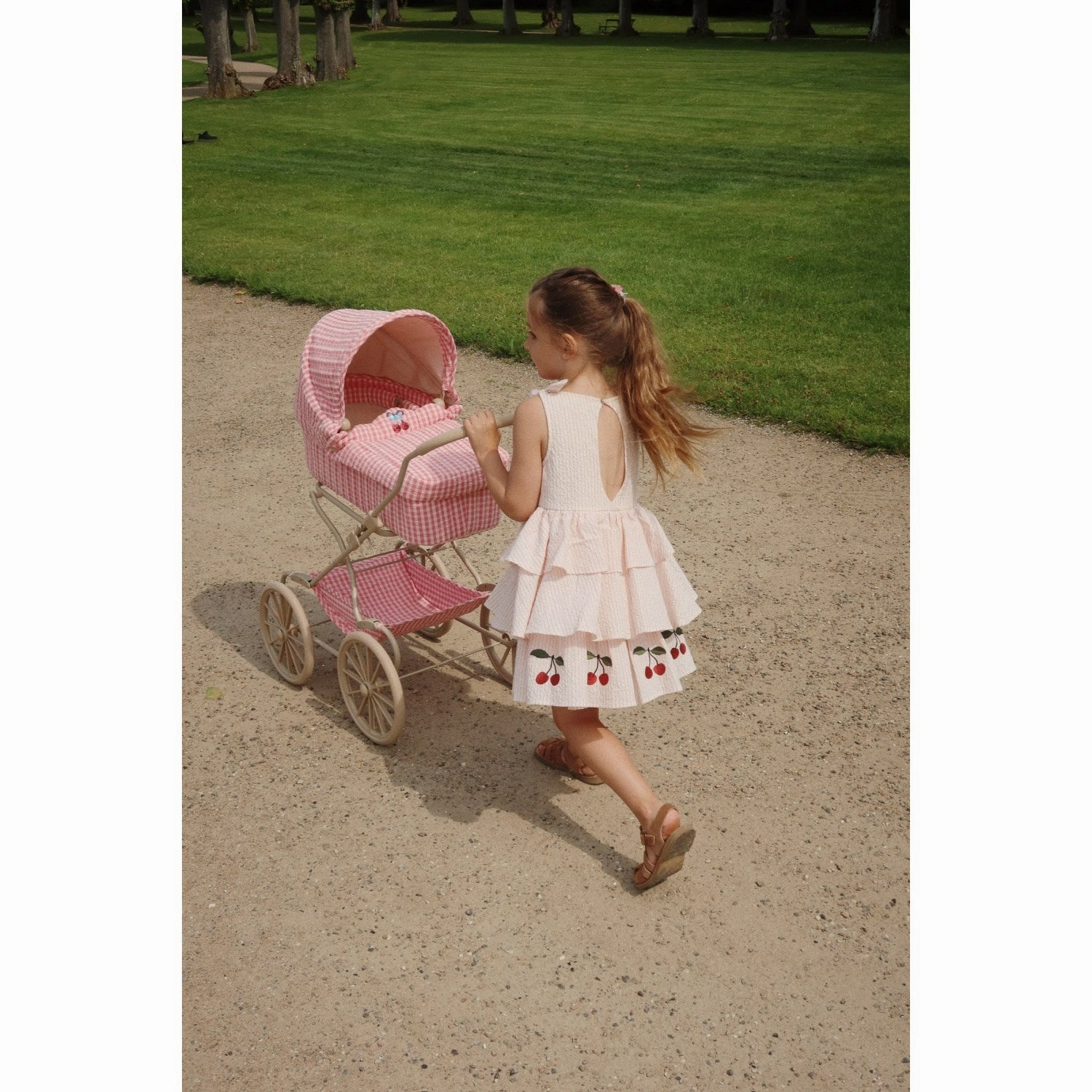 WideCollarDesign Resort Vibes Konges Sl?jd Peony Stripe Ellie Dress Gots