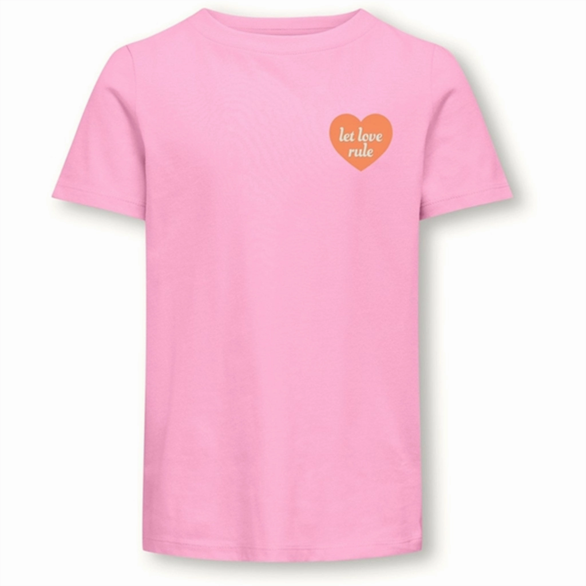 Kids ONLY Begonia Pink Love Senna Heart T-Shirt Fresh Comfort Style