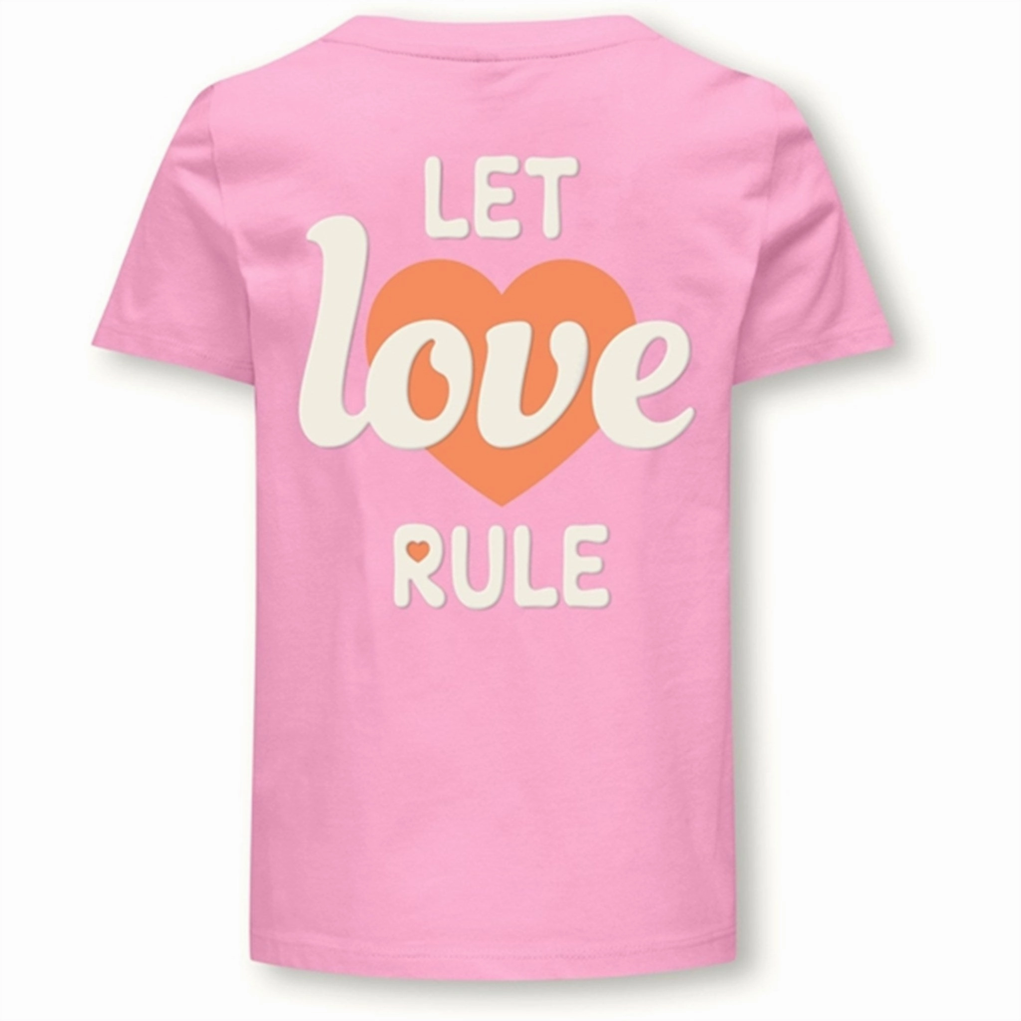 Kids ONLY Begonia Pink Love Senna Heart T-Shirt Double Stitched Hem