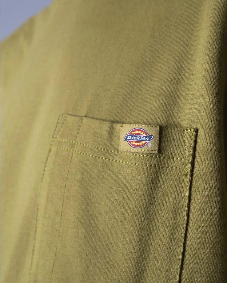 Dickies maglietta manica corta da uomo con taschino Porterdale DK0A4TMO C32 verde muschio City Fashion Look Airflow Ventilation System