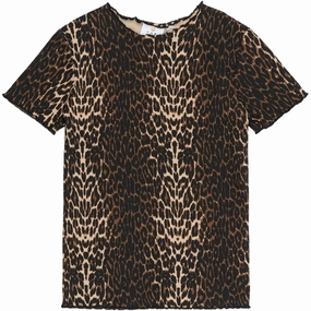 SlimFitDesign Moisture wicking The New Oxford Tan AOP Ellen Rib T-Shirt