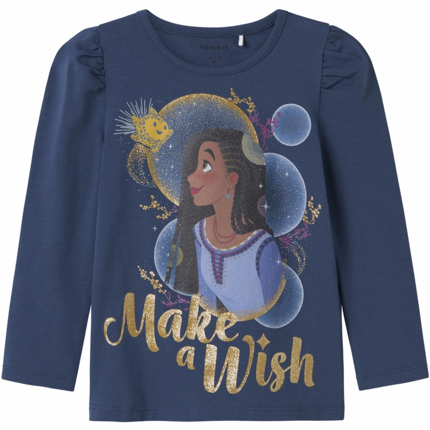 Name It Dark Denim Jursa Wish Blouse Ergonomic Sleeve Cut Reinforced Shoulders