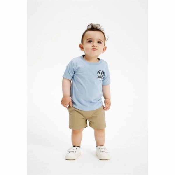 THE NEW Siblings Blue Fog Kempton T-shirt Oversized Silhouette Taped Neckline