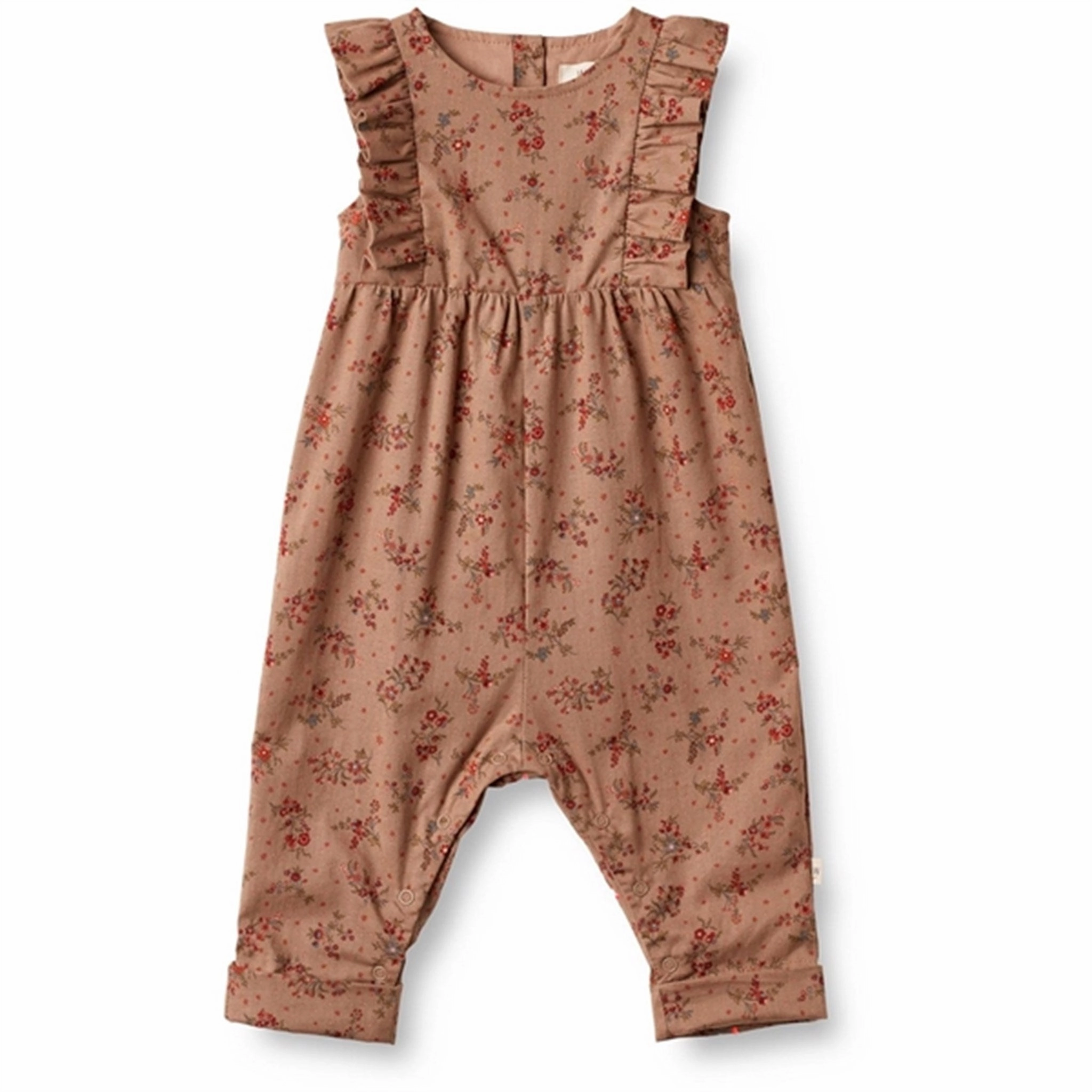 Wheat Berry Dust Flowers Romper Milia Party Stylish Basic Lightweight