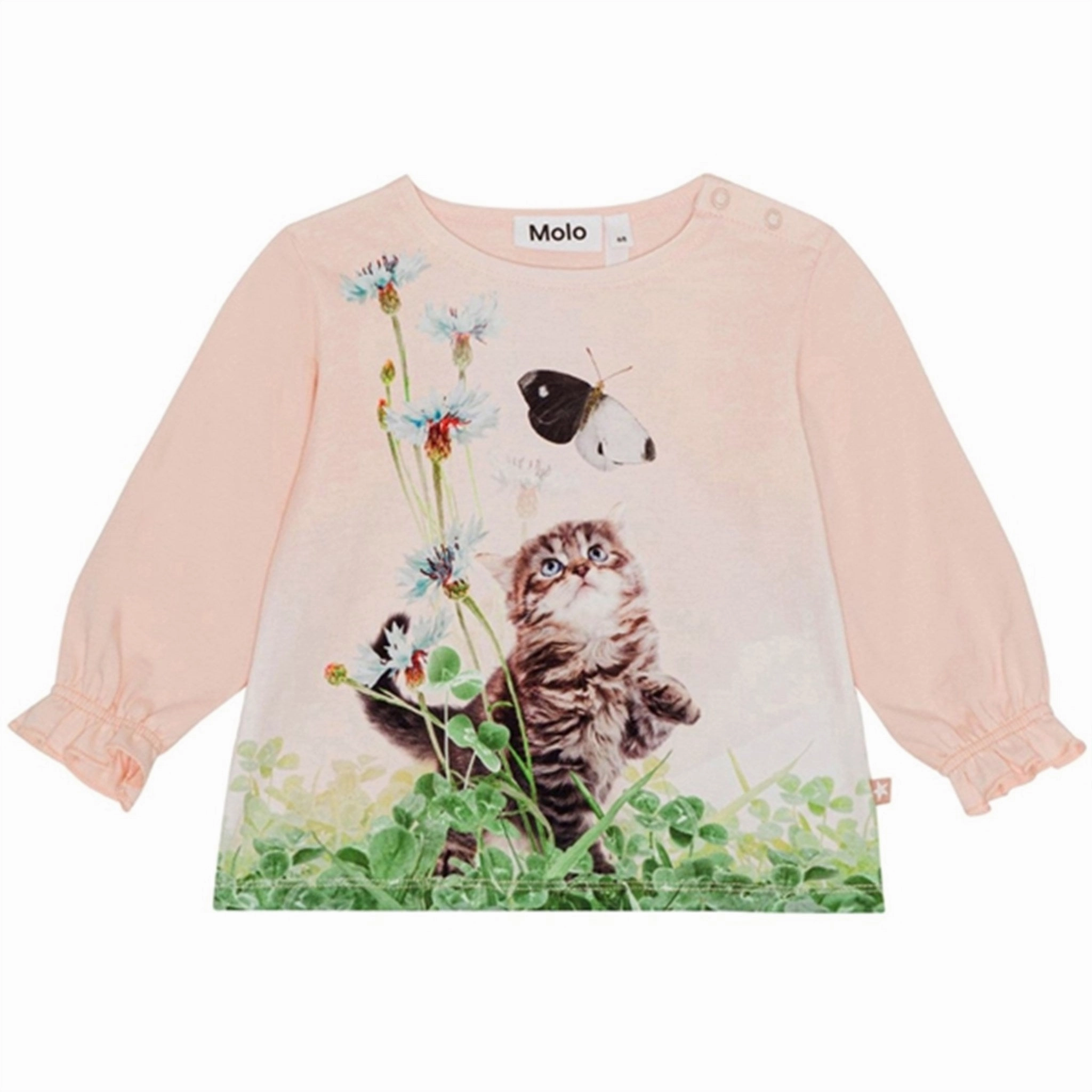 Molo Kitten Clover Elina Blouse Sustainable Dye Process Laser Cut Edge Detail