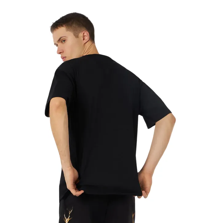 Phobia maglietta nera manica corta da adulto PH00540 stampa fulmini bicolore blu-giallo Layering Options