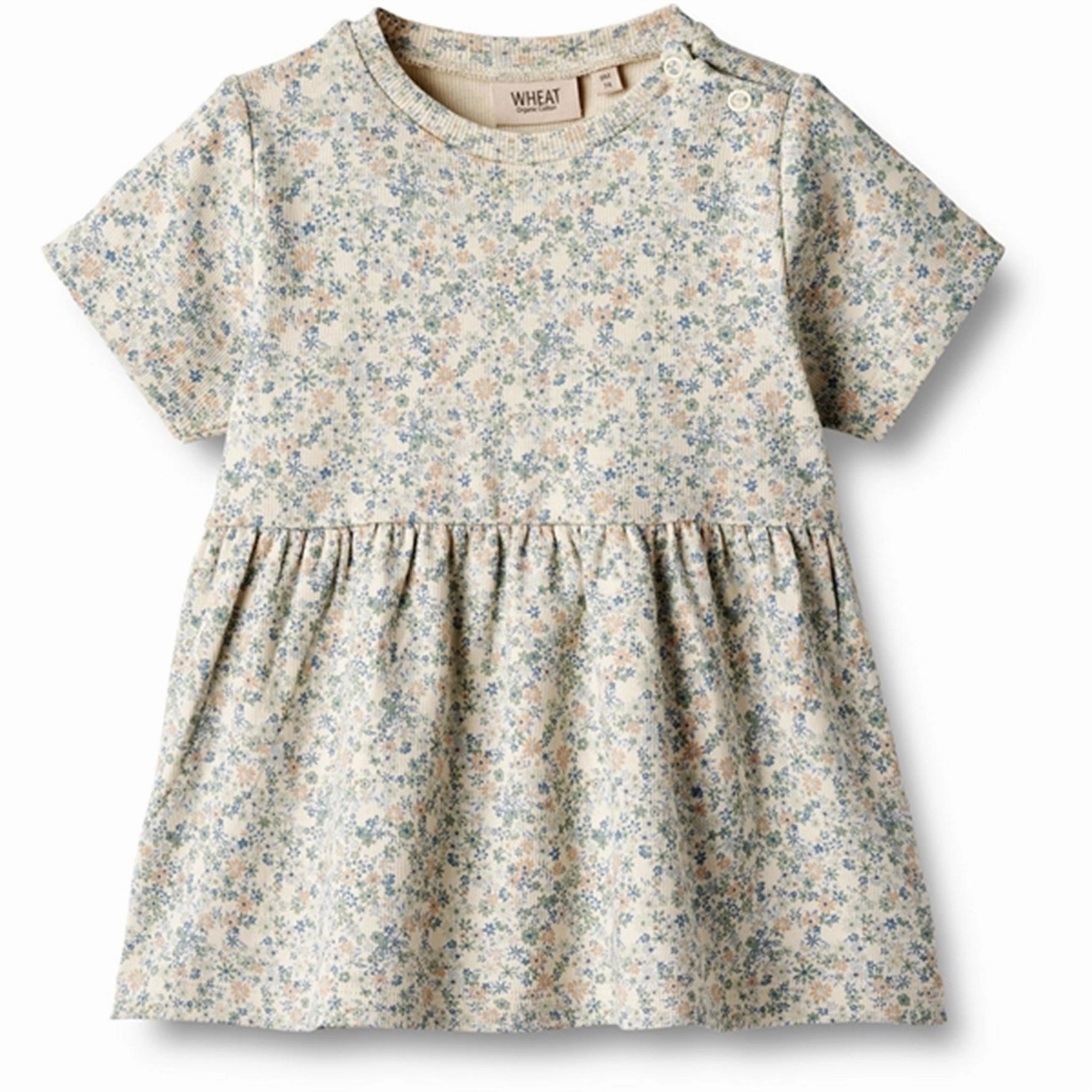 Wheat Sandshell Mini Flowers Jersey Dress Anna Modern Touch