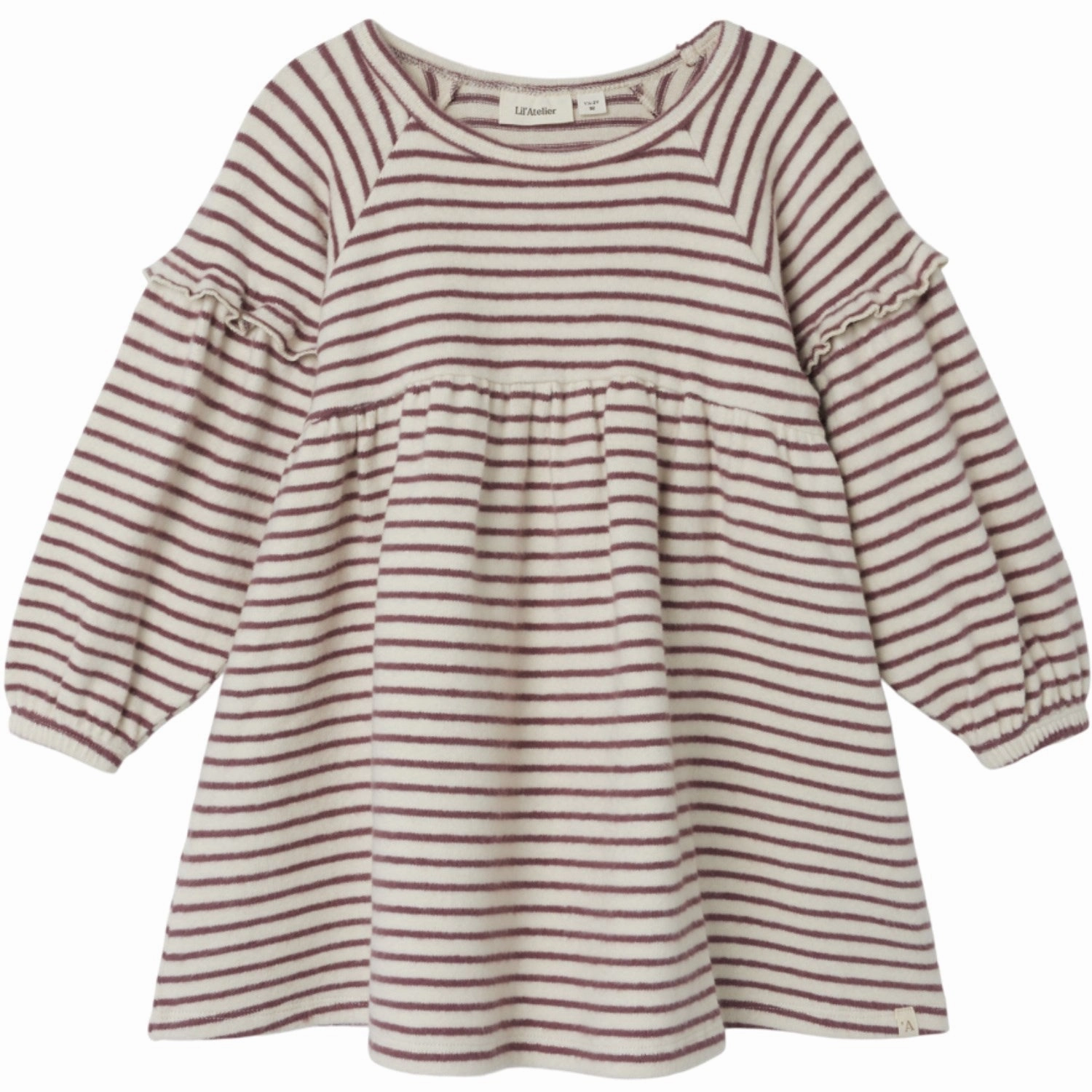 Lil'Atelier Birch Rosebrown Thoro Dress Stripe A Line Cut Removable-Straps