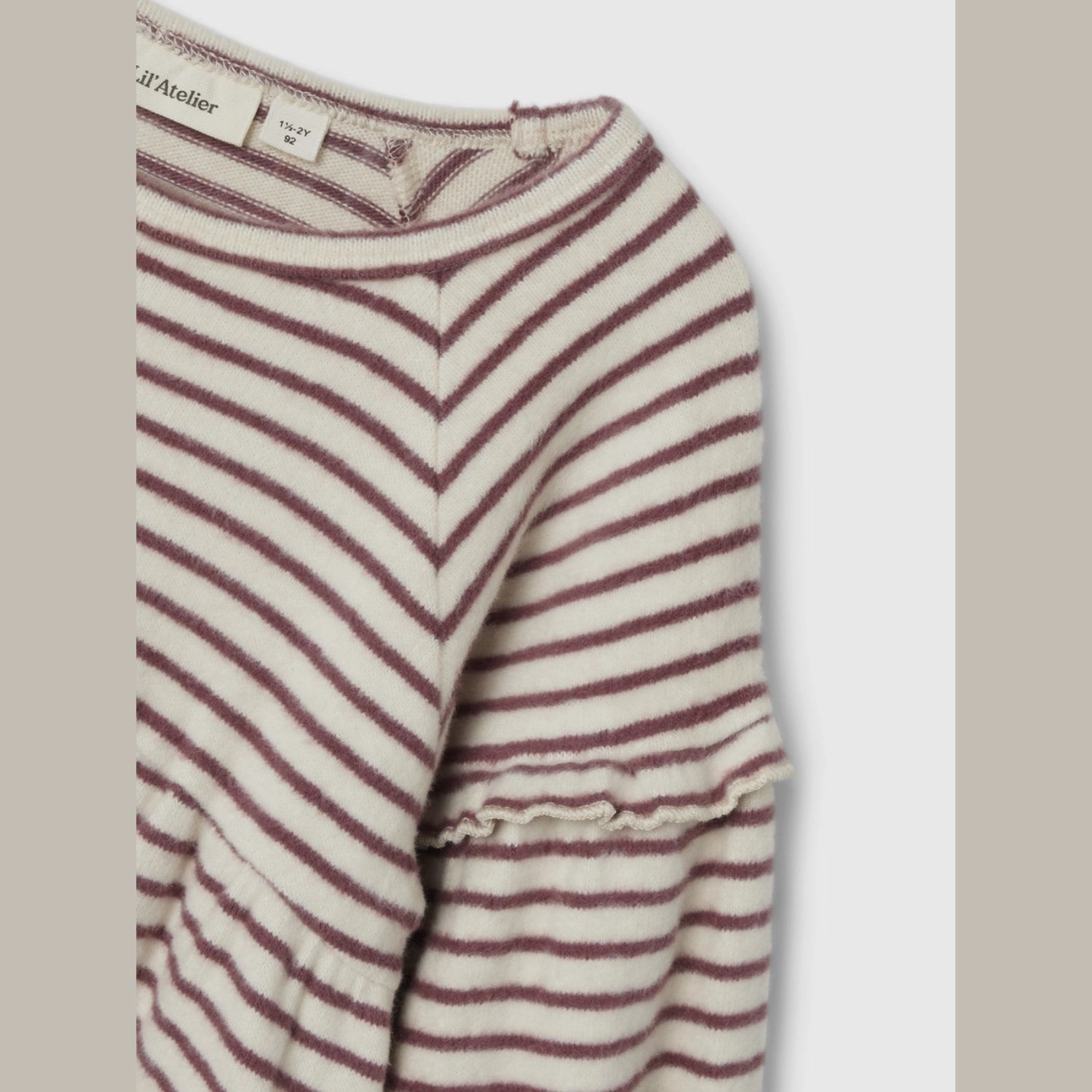 Lil'Atelier Birch Rosebrown Thoro Dress Stripe Sleek Piece