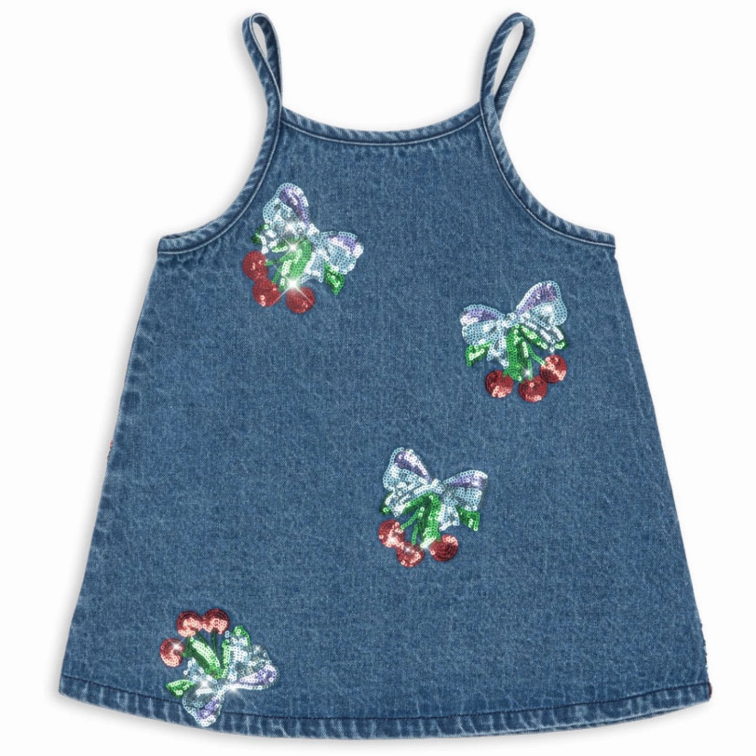 Konges Sl?jd Amarena Sequin Magot Sequin Strap Dress GOTS Bow-Detail Flare Breeze