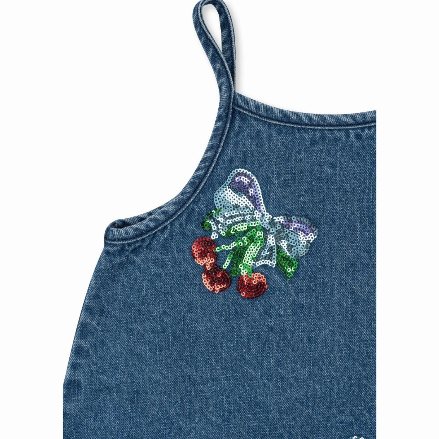 Pearl-Detail Konges Sl?jd Amarena Sequin Magot Sequin Strap Dress GOTS