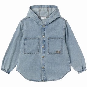 Name it Light Blue Denim Bo Denim Shirt with Hood Trendy designs