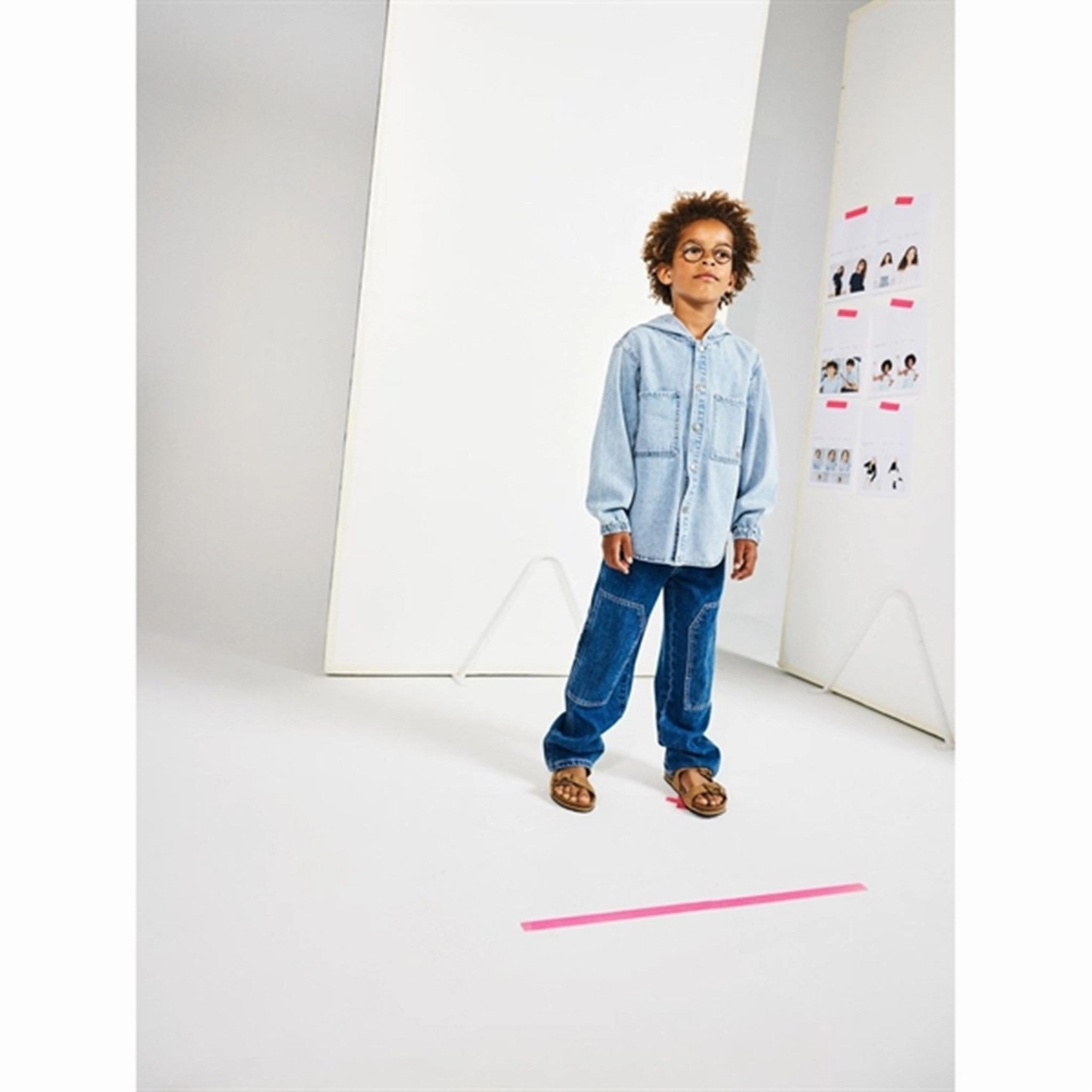 Name it Light Blue Denim Bo Denim Shirt with Hood Non-irritating Functional Pocket