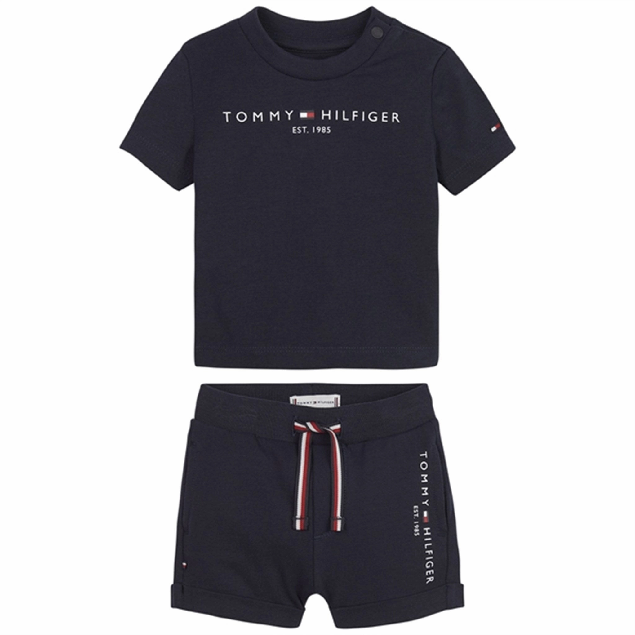Polyester shorts Comfort waistband Tommy Hilfiger Baby Essential Shorts og T-shirt Set Desert Sky